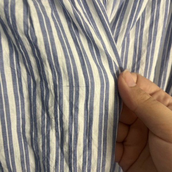 J.Crew Women’s Cotton voile ruffle-trim Lined dress striped pockets size XXL - Picture 10 of 13